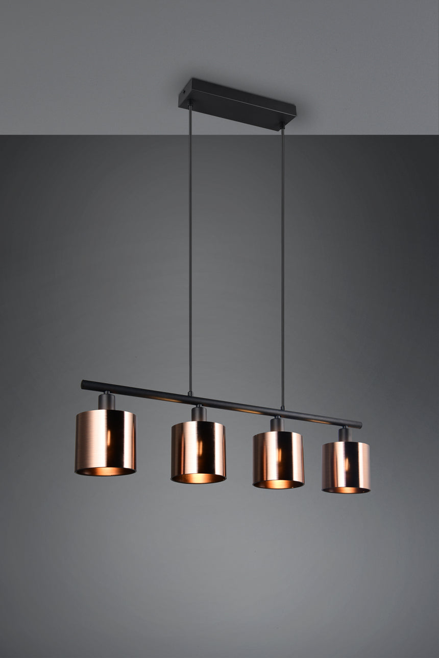 Lámpara de techo colgante Trio Jason LED bronzefarbig 2700K 150cm R36304064