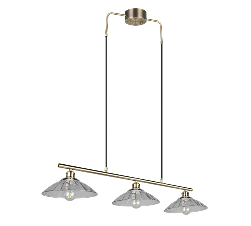 Lámpara de techo colgante Trio Eluna LED latón antiguo 2700K 150cm R36523004
