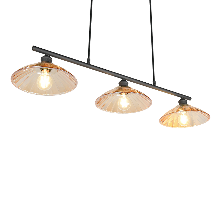 Lámpara de techo colgante Trio Eluna LED negro mate 2700K 150cm R36523032