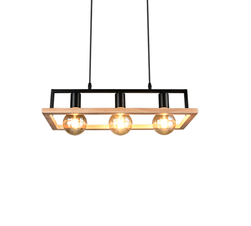 Lámpara de techo colgante Trio Bano LED negro mate 2700K 150cm R36693032