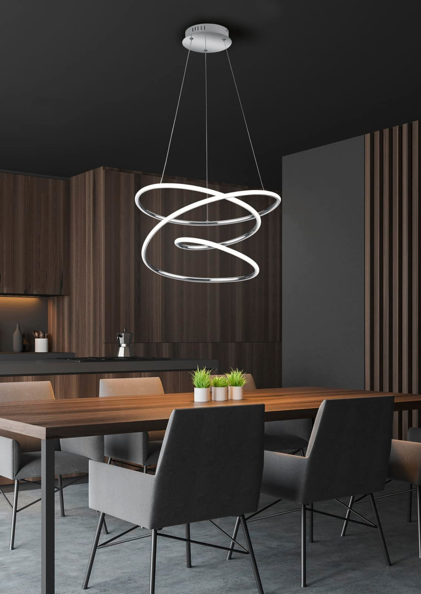 Trio Bologna Lámpara colgante LED de metal cromo R37051106