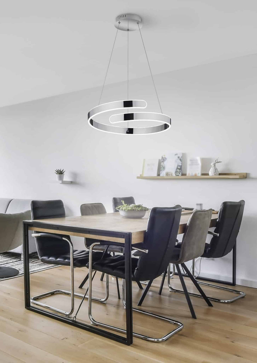 Trio Parma Chrome Metal LED Pendant Lamp R37071106
