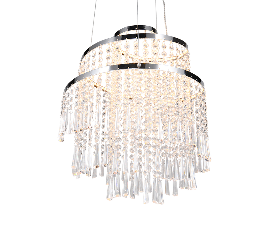 Lámpara de techo colgante Trio Pomp LED cromo CCT 150cm R37341106