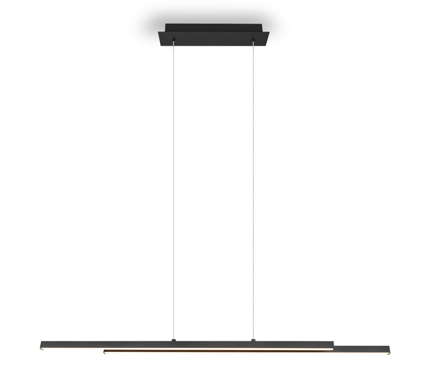 Lámpara de techo colgante Trio Odio LED negro mate 3000K 150cm R37882132