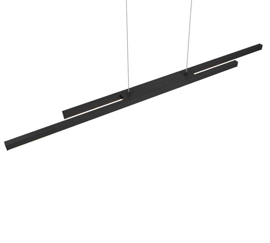 Lámpara de techo colgante Trio Odio LED negro mate 3000K 150cm R37882132