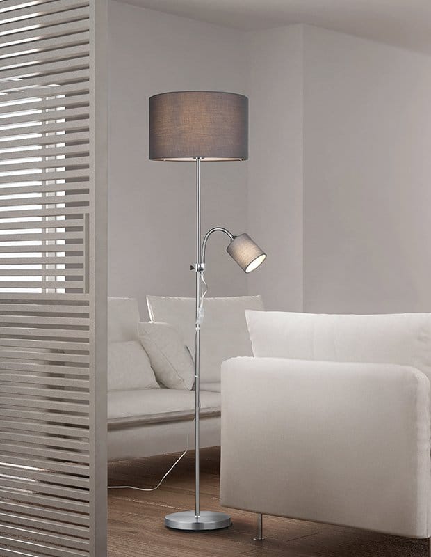 Trio Owen Matte Nickel Metal Floor Lamp R40192007