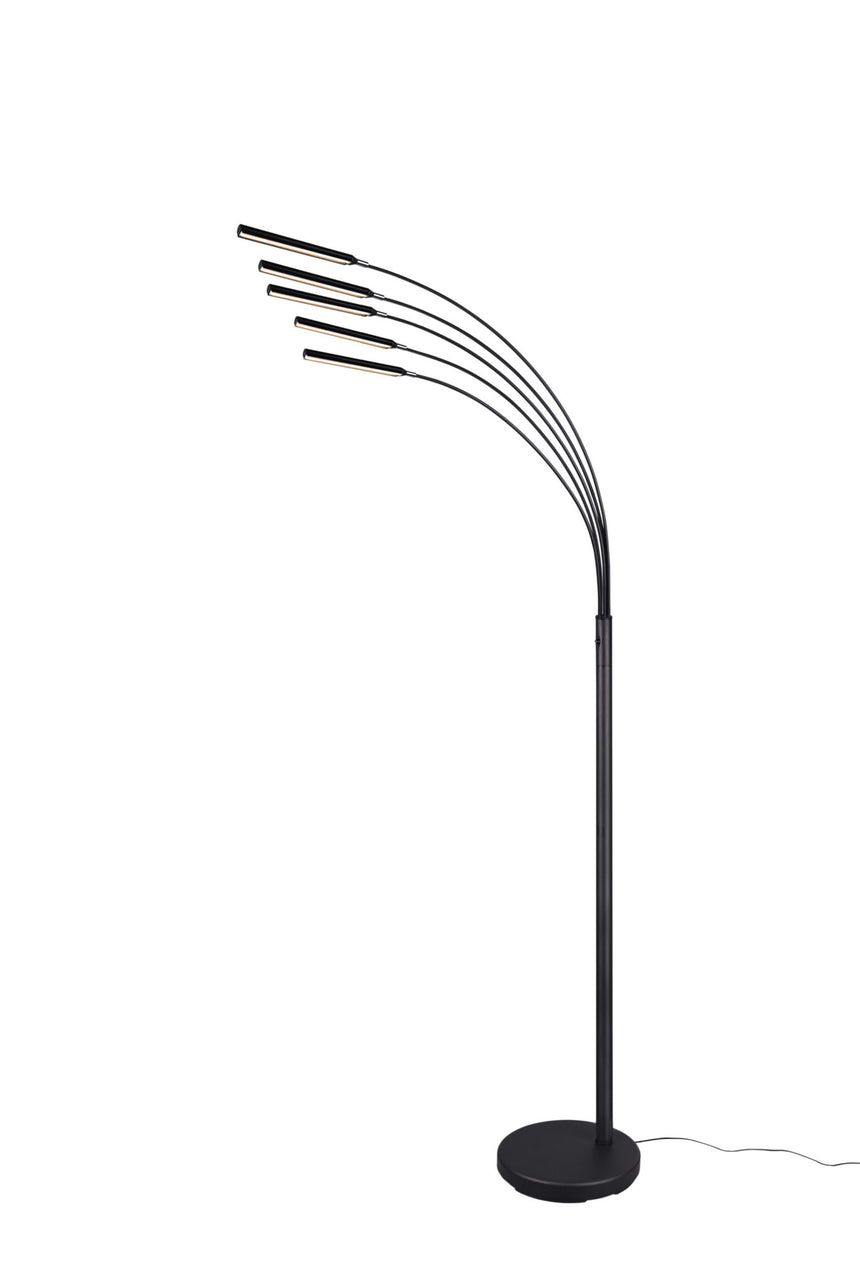 Trio Reed Black Mat Metal LED Floor Lamp R41031532