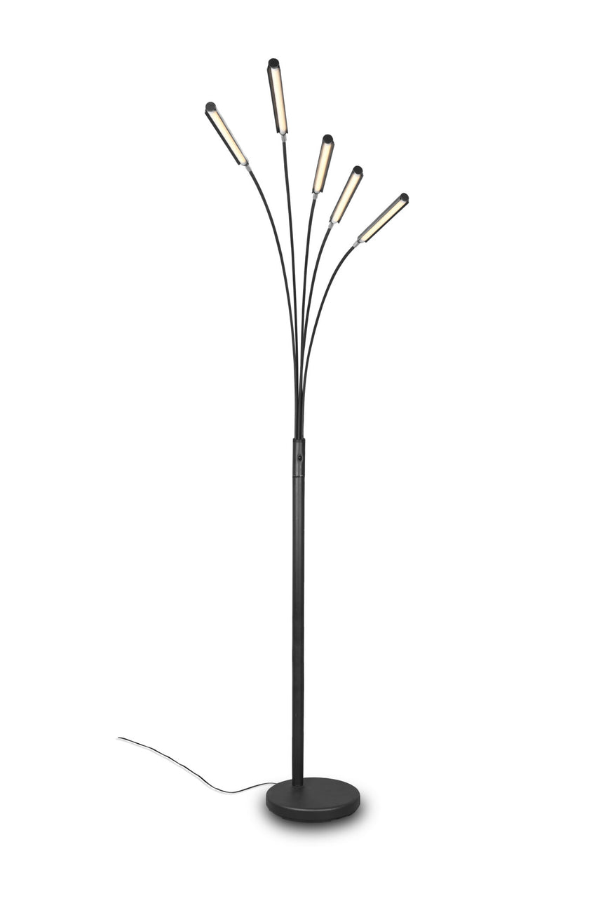Trio Reed Black Mat Metal LED Floor Lamp R41031532