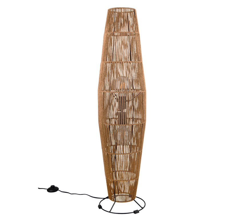 Lámpara de pie Trio Miki 2 luces marrón con pantalla 103cm R41102026 - vista 2