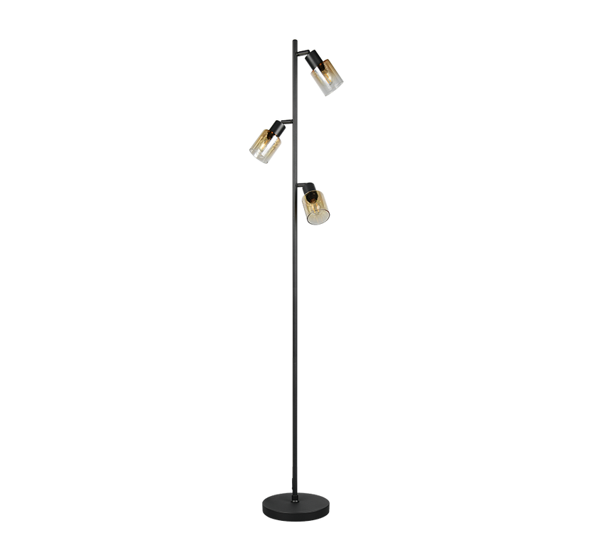 Lámpara de pie Trio Cadiz LED negro mate 2700K 154cm R41783032