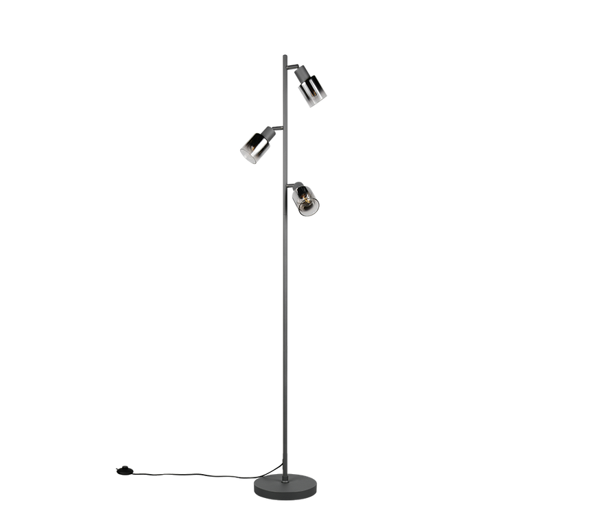 Lámpara de pie Trio Cadiz LED negro mate 2700K 154cm R41783042