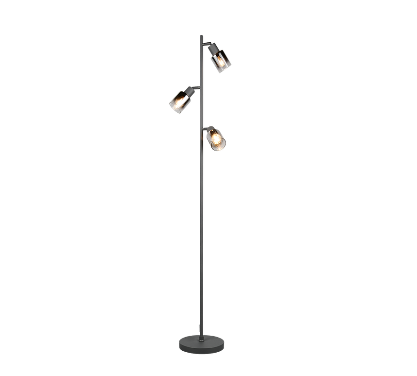 Lámpara de pie Trio Cadiz LED negro mate 2700K 154cm R41783042
