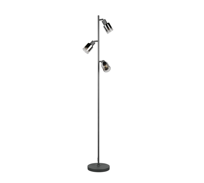 Lámpara de pie Trio Cadiz LED negro mate 2700K 154cm R41783042