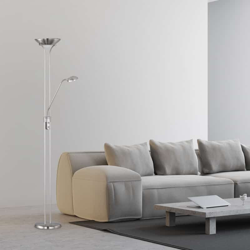 Trio Spock Matte Nickel Metal LED Floor Lamp R42292107