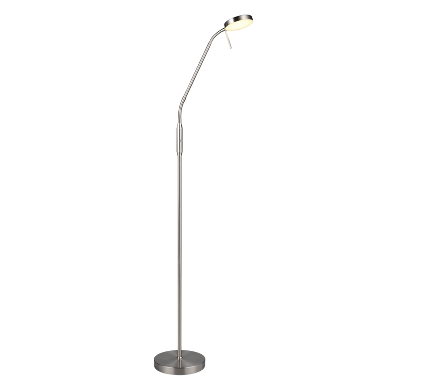 Lámpara de pie Trio Moreno LED níquel mate 160,5cm R44561107