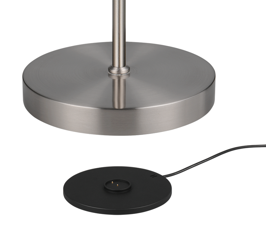 Lámpara de pie Trio Moreno LED níquel mate 160,5cm R44561107