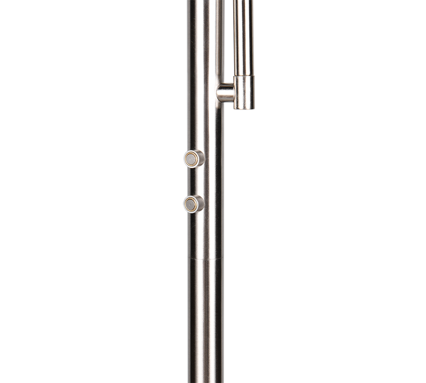 Lámpara de pie Trio Palermo LED níquel mate 183cm R45741107