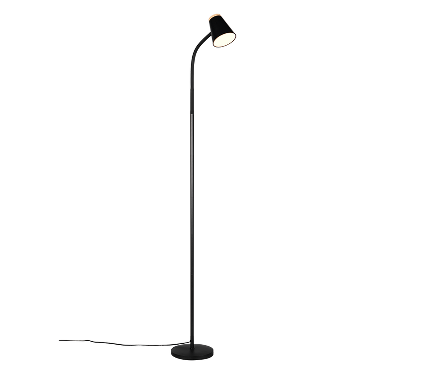 Lámpara de pie Trio Pongo LED negro 3000K 145cm R45831102