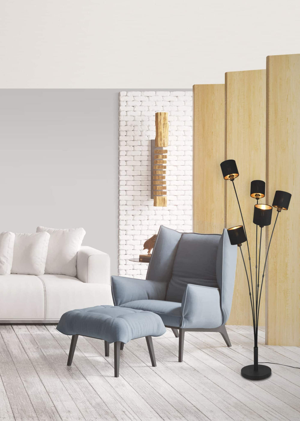 Trio Tommy Black Mat Metal Floor Lamp R46335979