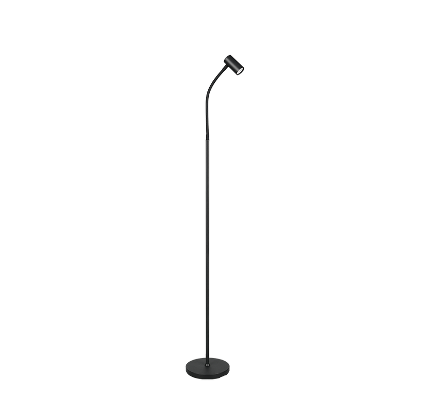 Lámpara de pie Trio Taryn LED negro mate 2700K 133,5cm R46851032