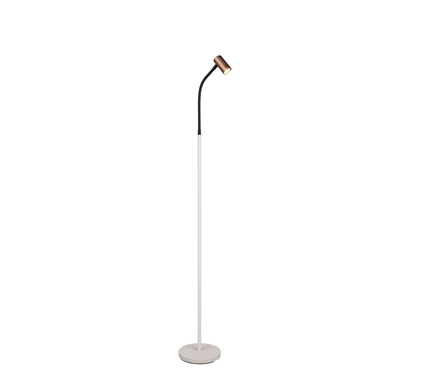 Lámpara de pie Trio Taryn LED marrón café 2700K 133,5cm R46851065