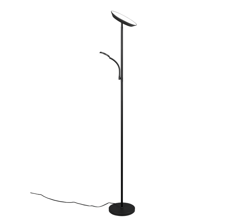 Lámpara de pie Specter Trio negro regulable con lector 47842132