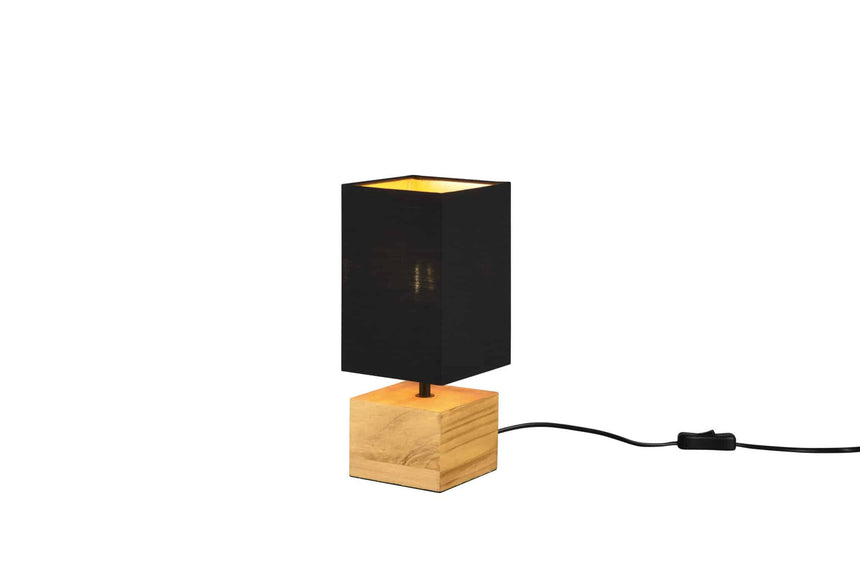 Lámpara de sobremesa Trio Woody madera natural y negro y dorado R50171080