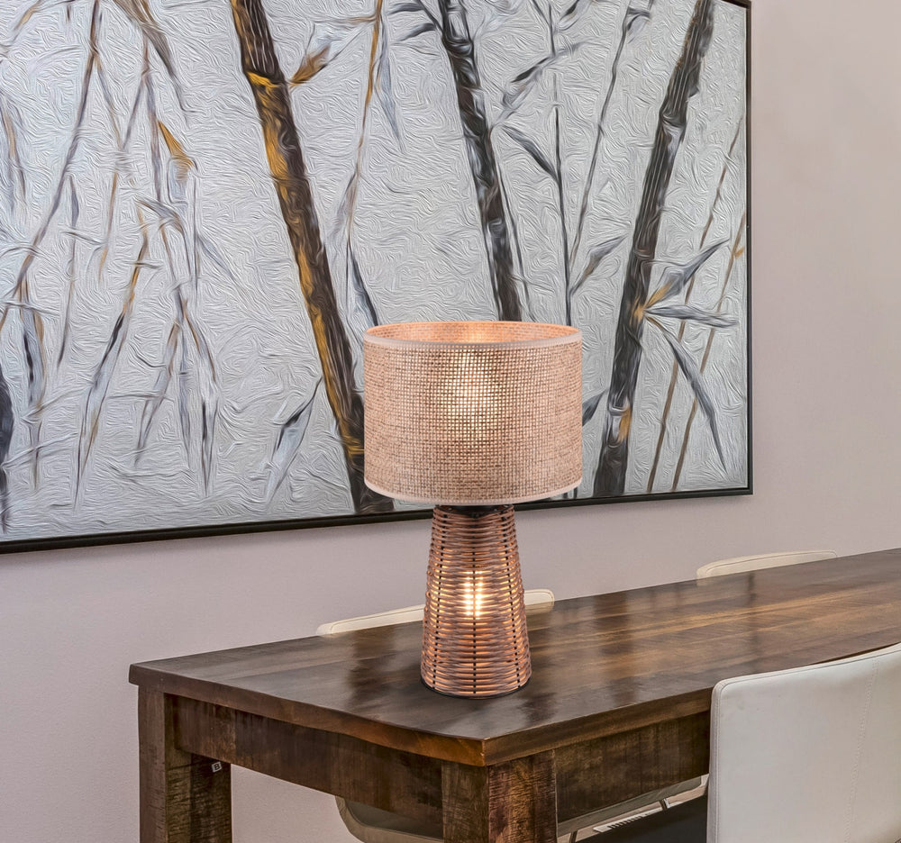 Trio Straw Brown Rattan Table Lamp R50972026