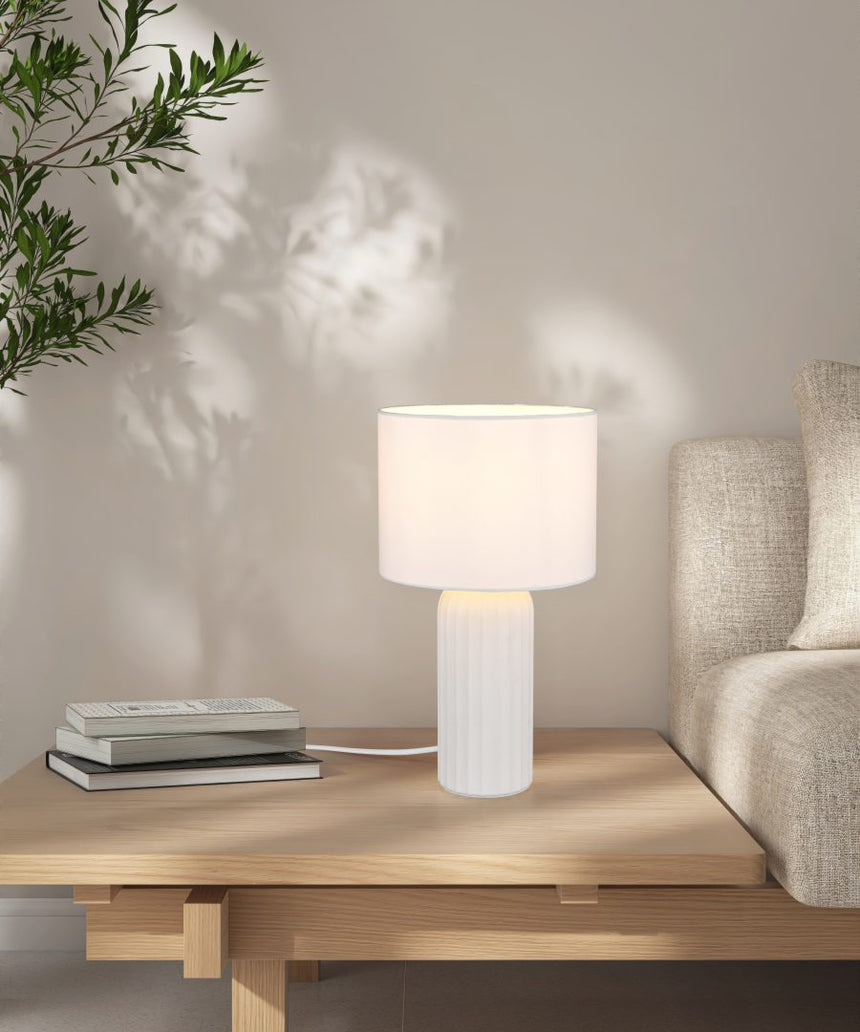 Lámpara de sobremesa Trio Blair LED blanco mate 2700K 36cm R51811931