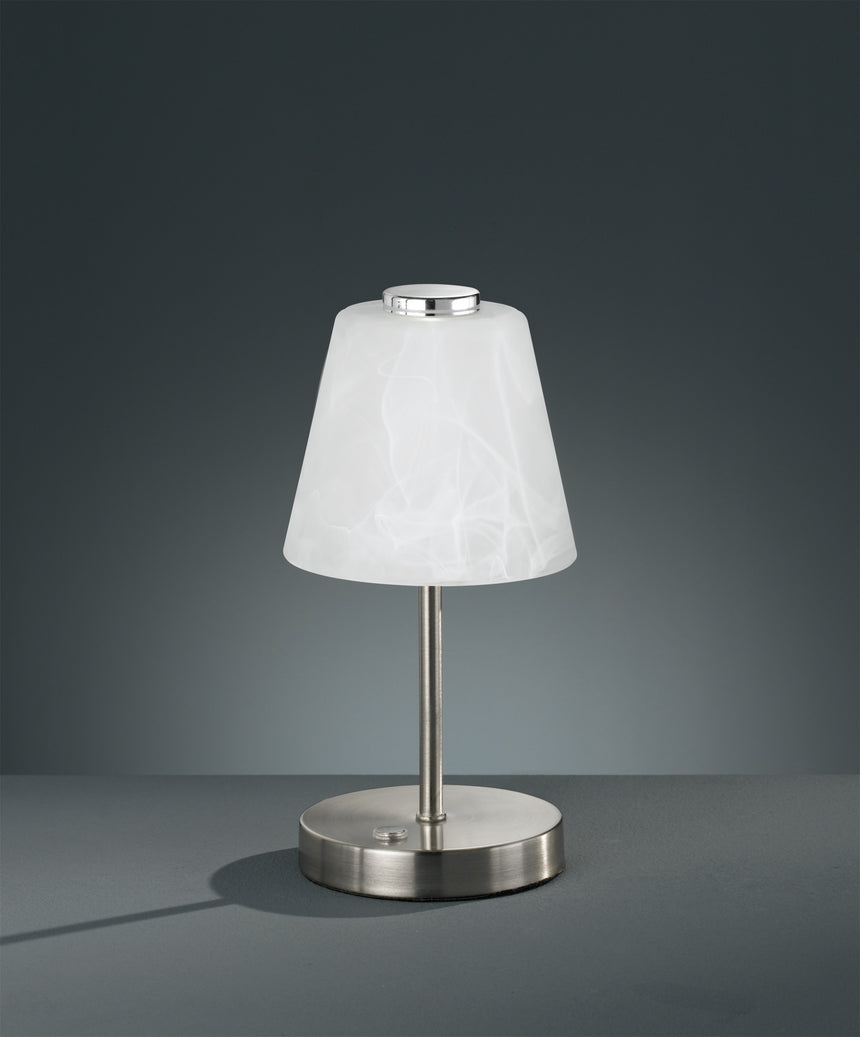 Lámpara de sobremesa Trio Emmy LED níquel mate táctil 3000K R52541907