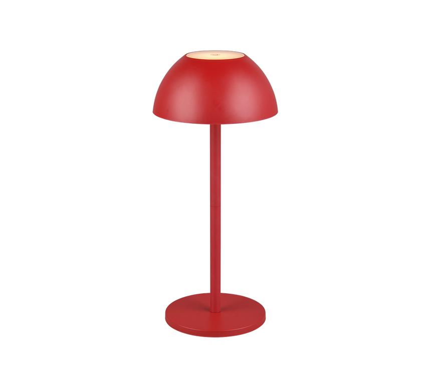 Lámpara de sobremesa de exterior Trio Ricardo LED portátil rojo 3000K táctil IP54 R54106110