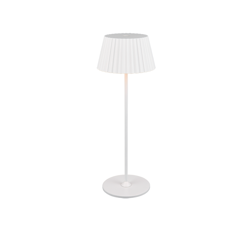 Lámpara de sobremesa de exterior Trio Suarez LED portátil blanco mate 3000K IP44 R57706131