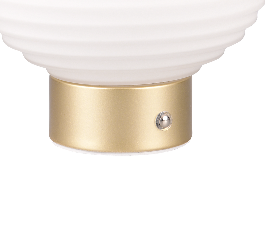 Lámpara de sobremesa Trio Earl LED táctil recargable latón mate y cristal blanco — ref. R57771101 (3)