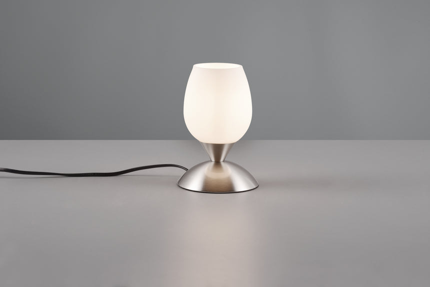 Lámpara de sobremesa Trio Cup II LED níquel mate táctil 3000K regulable R5944100