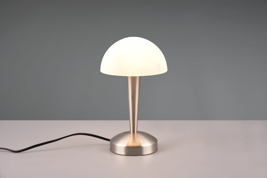 Lámpara de sobremesa Trio Canaria LED níquel mate táctil 3000K R59561107