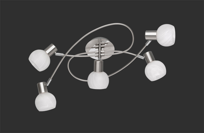 Plafón de techo Trio Antibes LED níquel mate 3000K 52cm R60175007