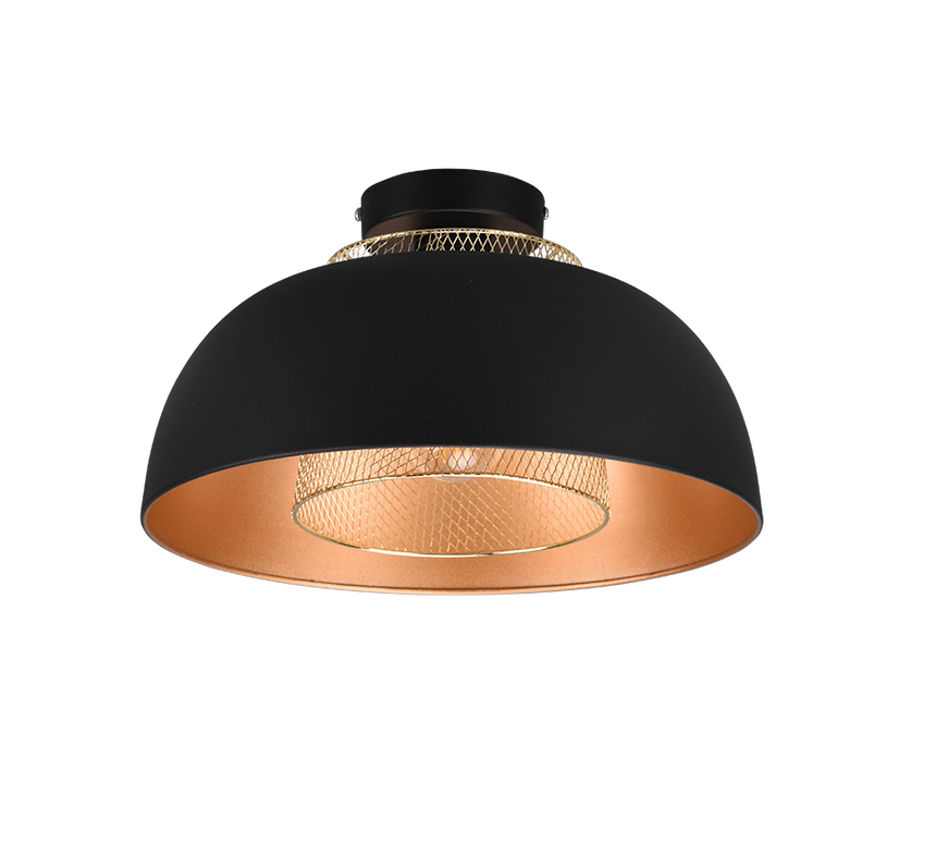 Plafón de techo Trio Punch negro mate Ø35cm R60811032 - vista 3