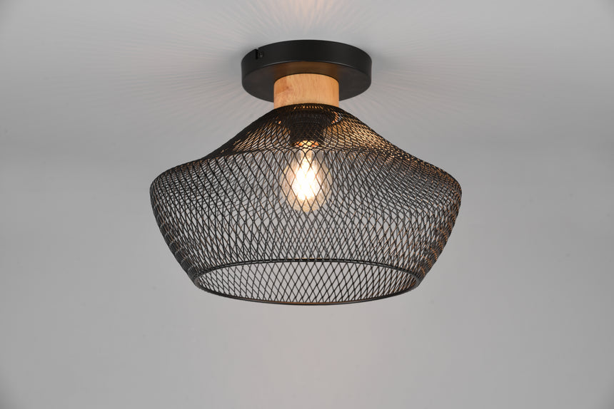 Plafón de techo Trio Valeria LED negro mate 2700K Ø35cm R61281032