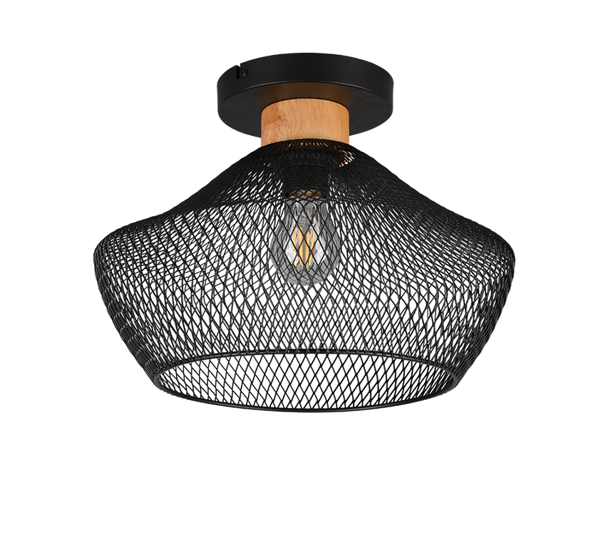 Plafón de techo Trio Valeria LED negro mate 2700K Ø35cm R61281032