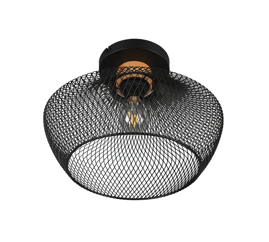 Plafón de techo Trio Valeria LED negro mate 2700K Ø35cm R61281032