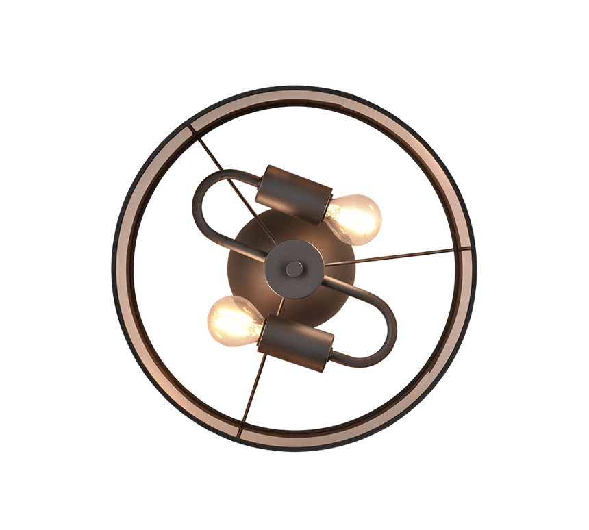 Plafón de techo Trio Davos LED negro mate 2700K Ø30cm R61552041