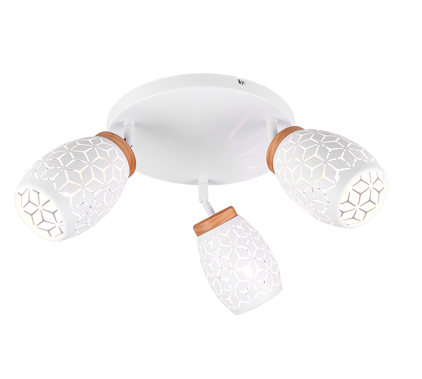 Plafón de techo Trio Bidar 3 luces blanco mate Ø58cm R61573331