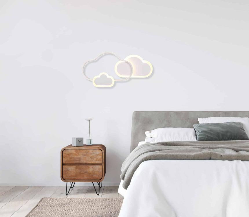 Trio Cloudy Aplique LED nubes de metal estera blanca R62263131