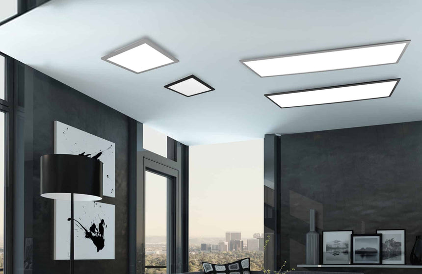Trio Alpha Titanium metal LED ceiling light R62323087