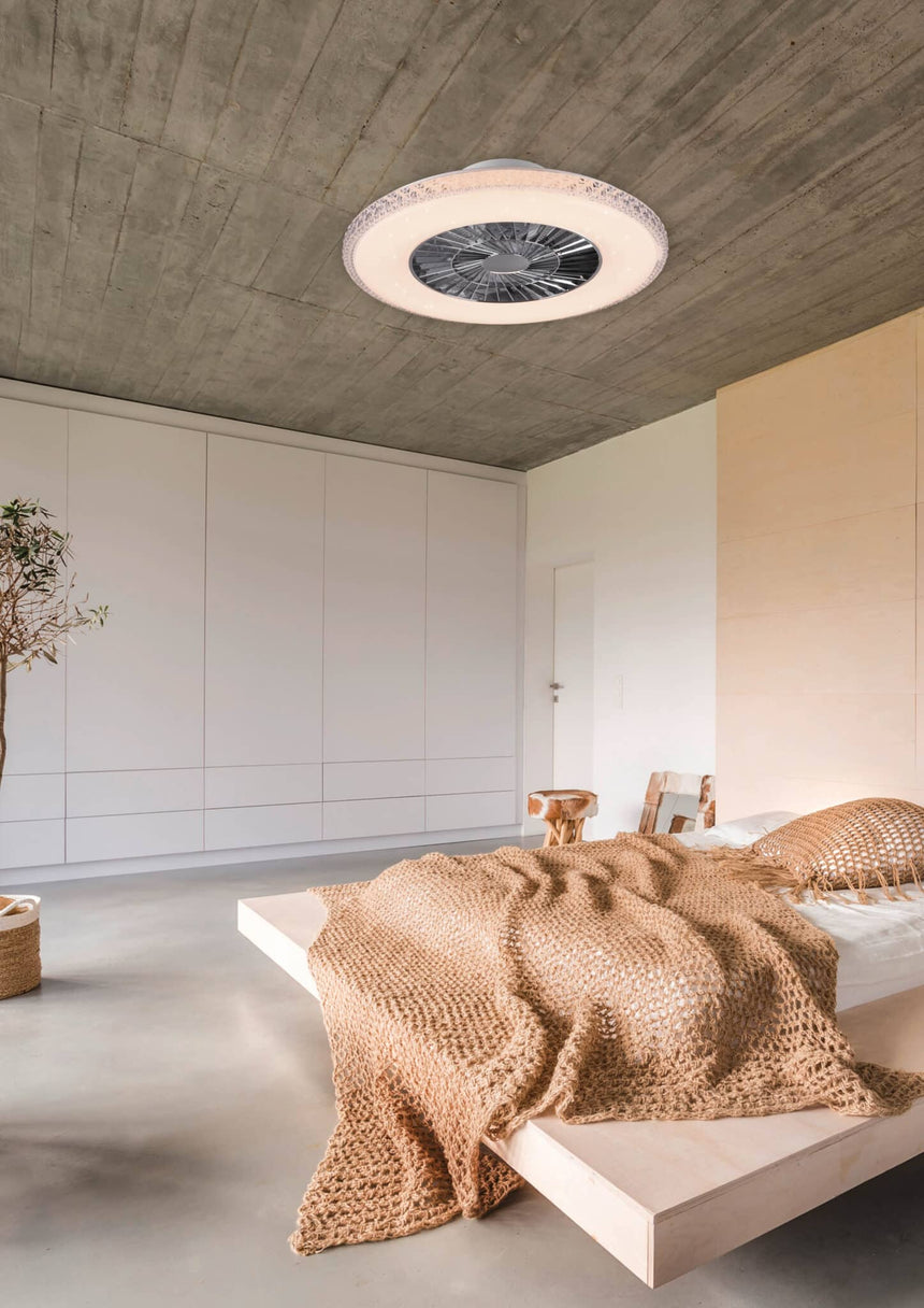 Trio Harstad Chrome Plastic LED Fan R62412106