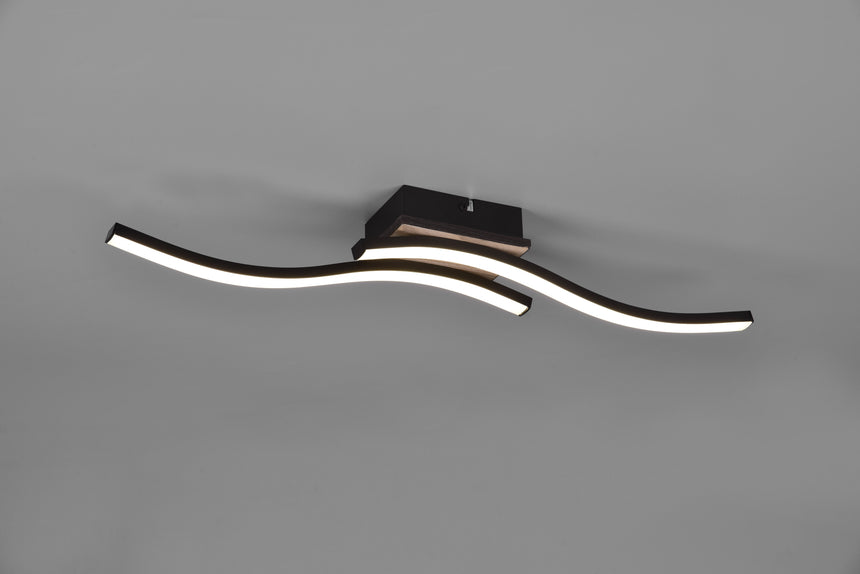 Plafón de techo Trio Route LED wood imitation 3000K regulable 56cm R62472135