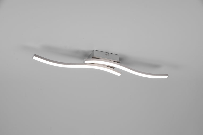 Plafón de techo Trio Route LED níquel mate 4000K 56cm R62472407