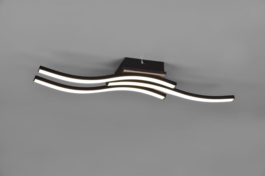 Plafón de techo Trio Route LED wood imitation 3000K regulable 56cm R62473135