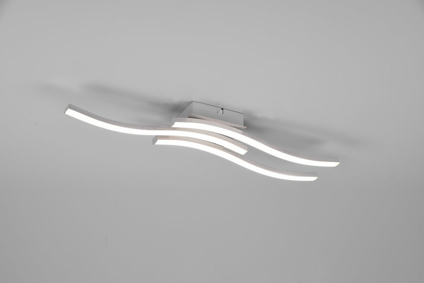 Plafón de techo Trio Route LED níquel mate 4000K 56cm R62473407