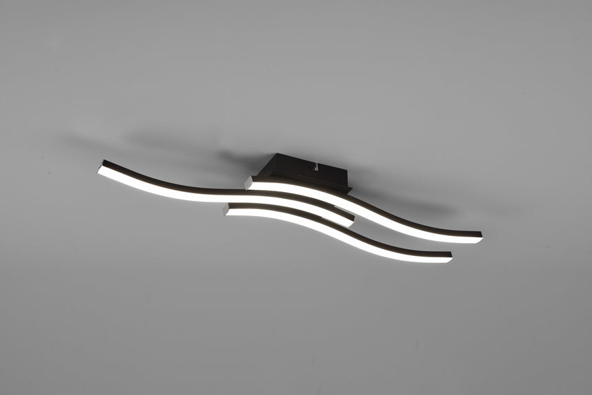 Plafón de techo Trio Route LED negro mate 4000K 56cm R62473432